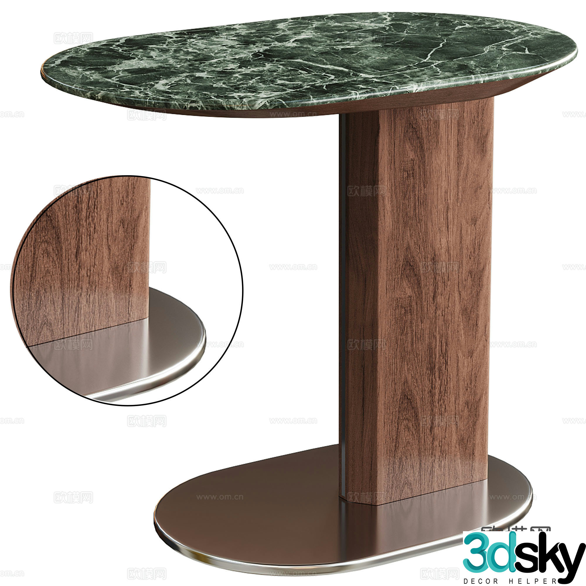 Medieval corner table and side table 3D model