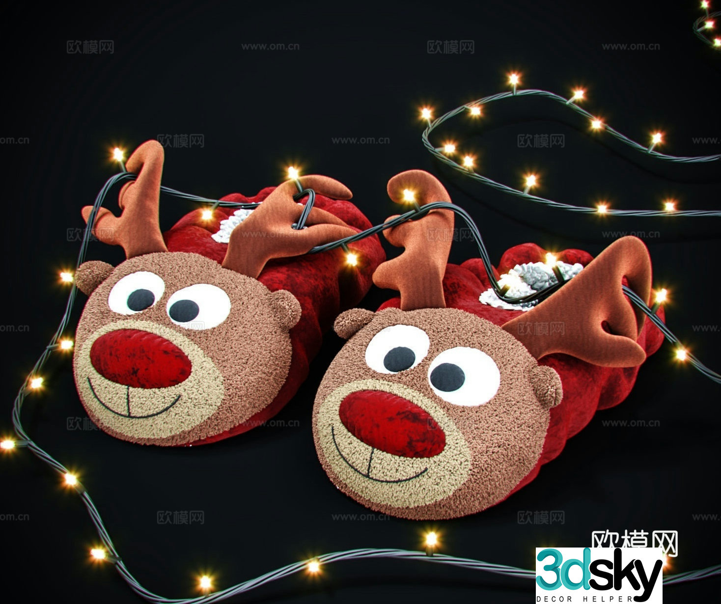 Christmas slippers 3d model