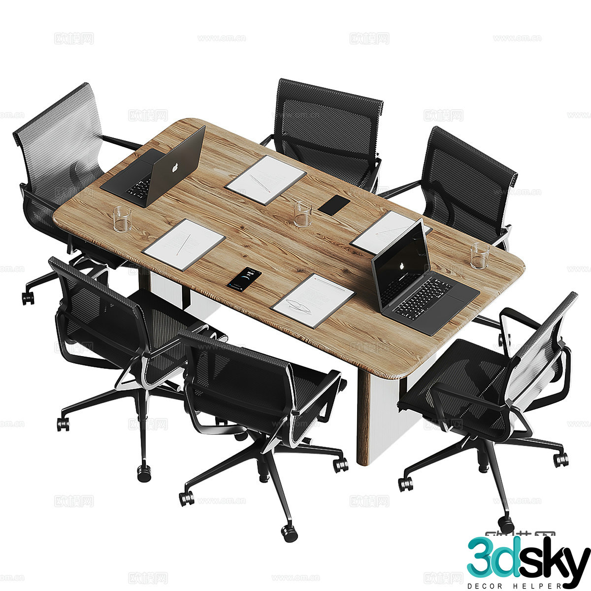 Modern conference table 3d model