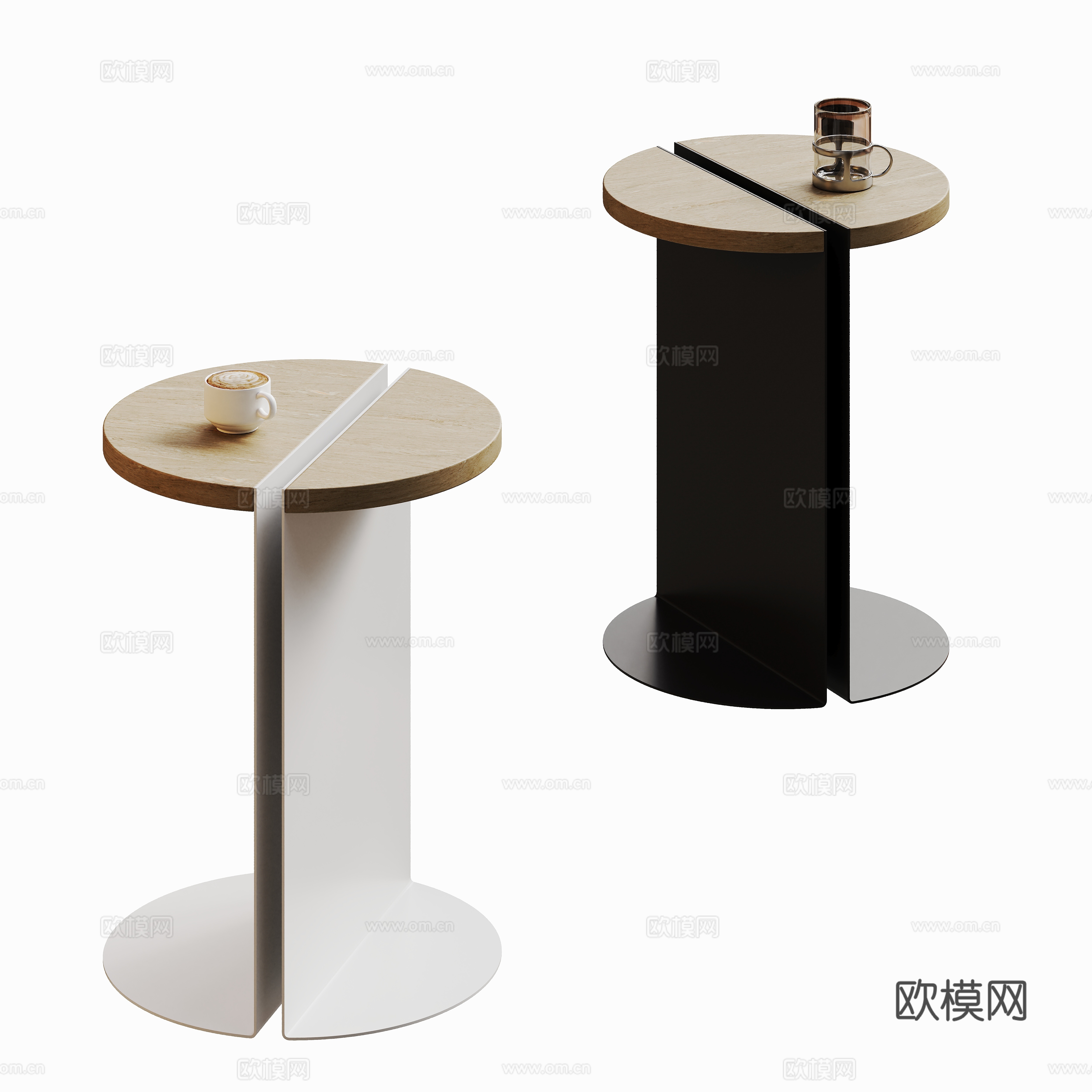 Modern round table corner table side table 3D model