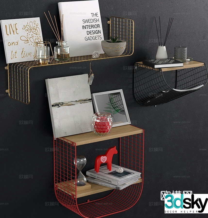 Wall cabinet wall cabinet shelf 3d model