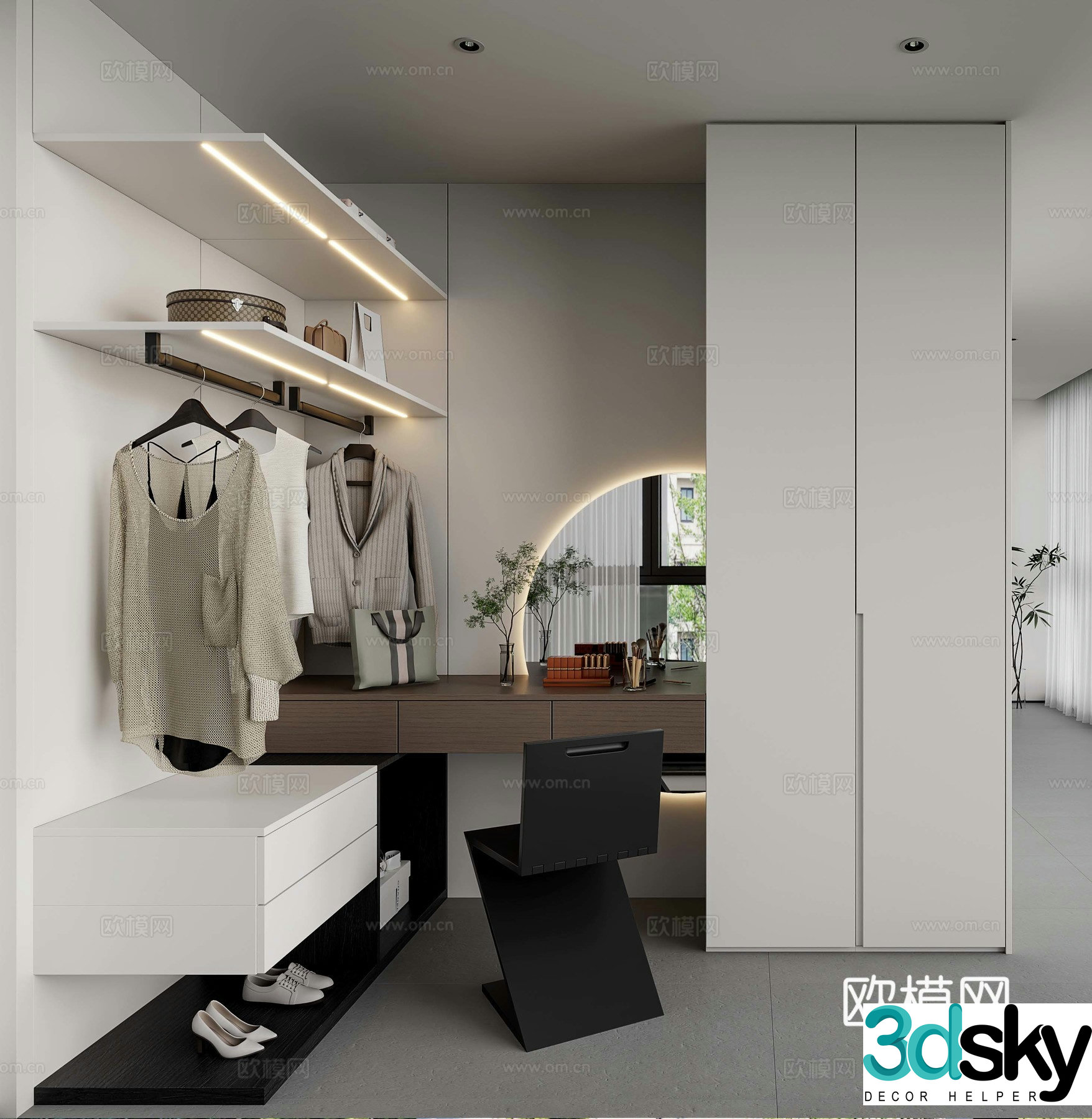 Modern cloakroom 3d model