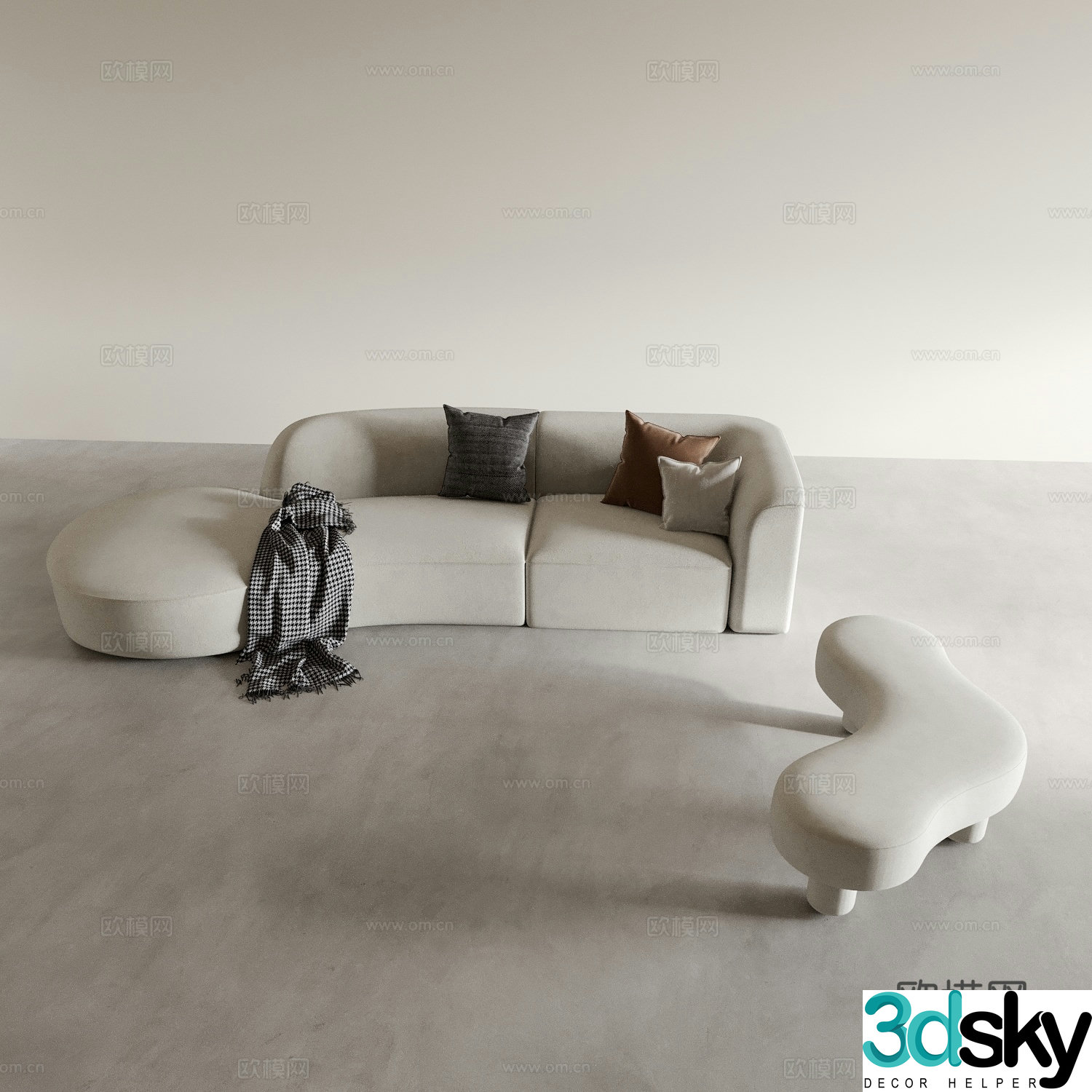 Special shaped sofa curved sofa 3d model