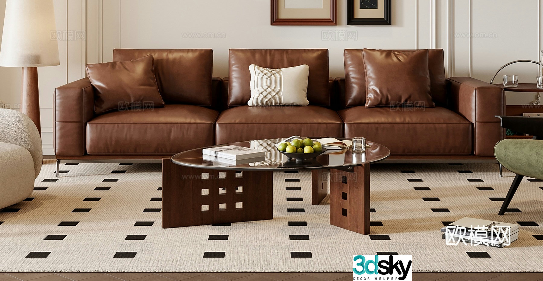 Medieval style modular sofa 3D model