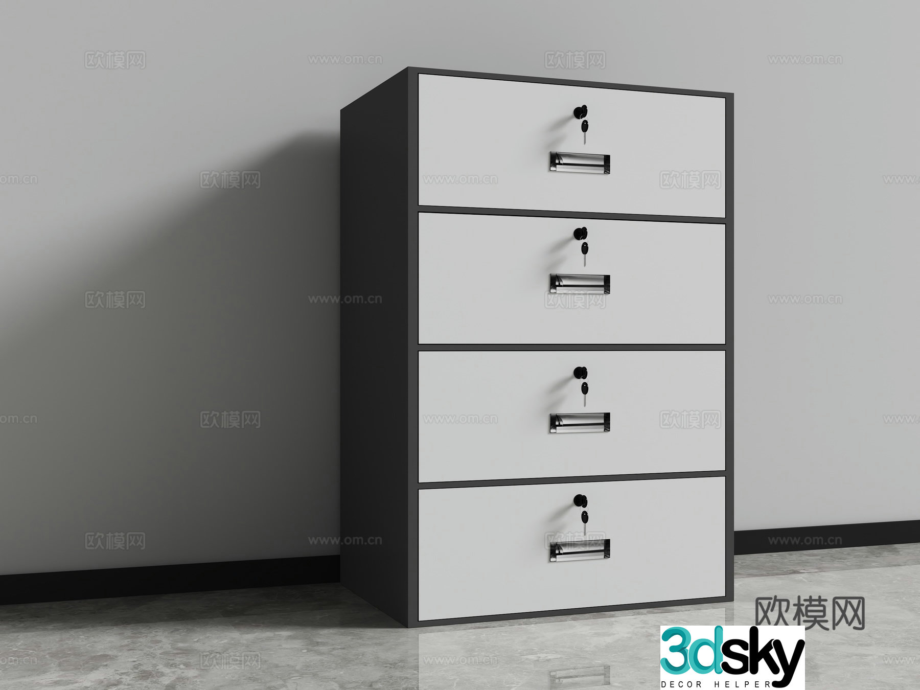 File cabinet low cabinet locker 3d model