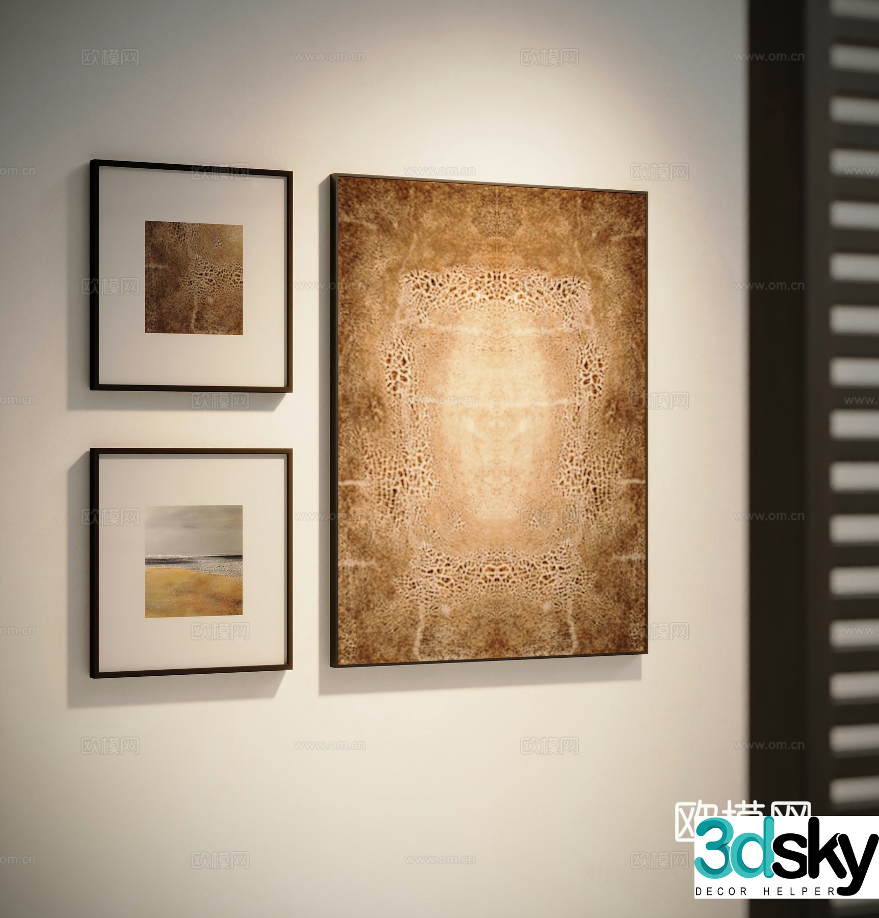 Medieval style texture painting decorative painting 3d model
