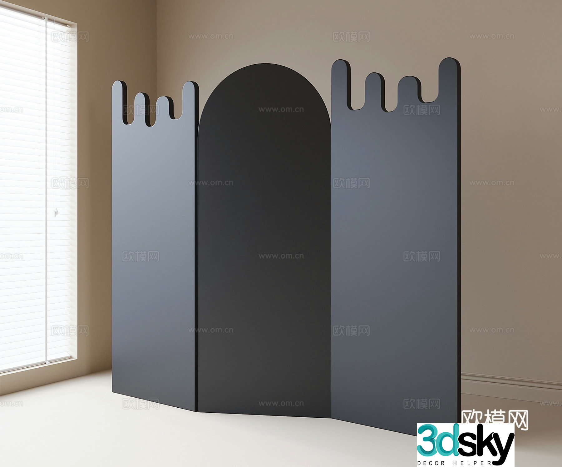 French folding screen 3d model