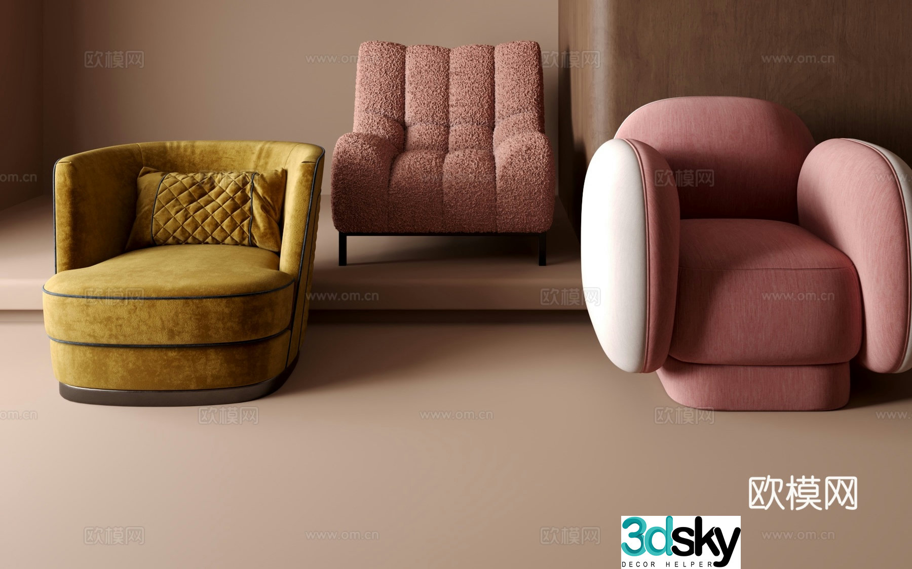 Single sofa 3d model