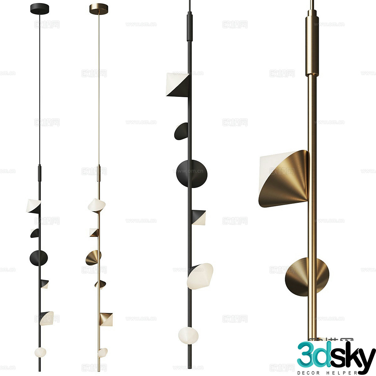 Light luxury chandelier 3d model