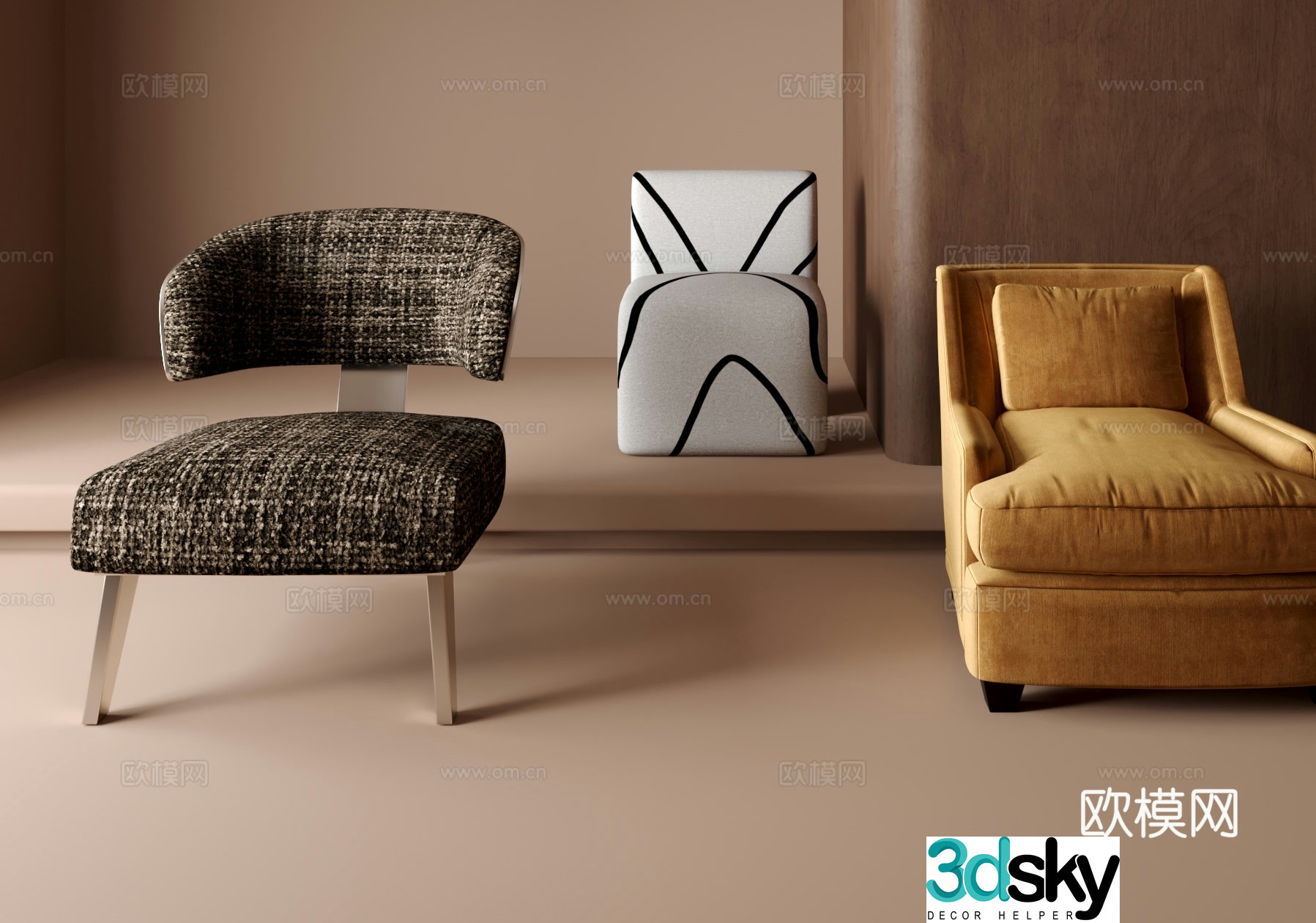 Single sofa leisure chair 3d model