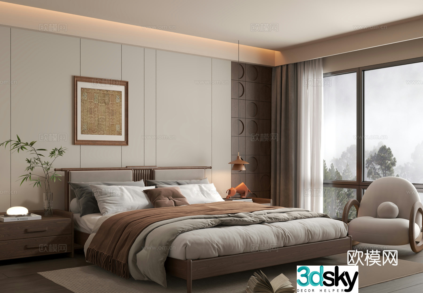 Wabi Sabi bedroom second bedroom 3d model