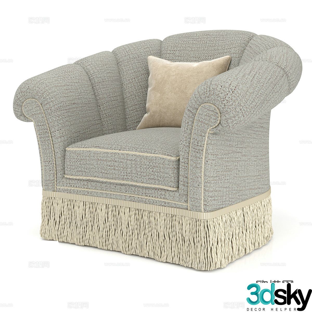 American single sofa 3d model