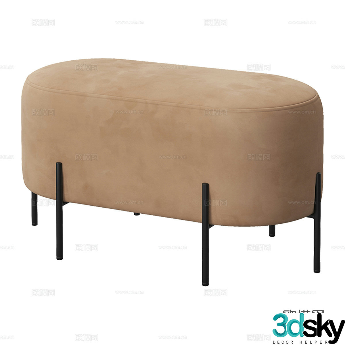 Modern low stool sofa stool stool 3d model