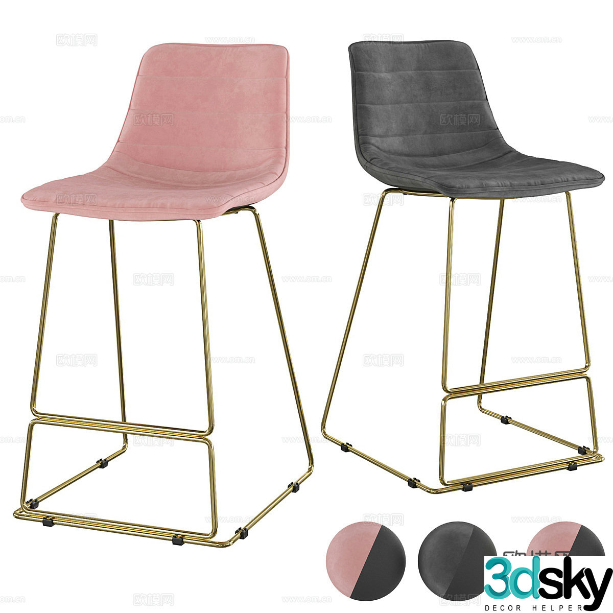 bar stool bar stool high stool 3d model