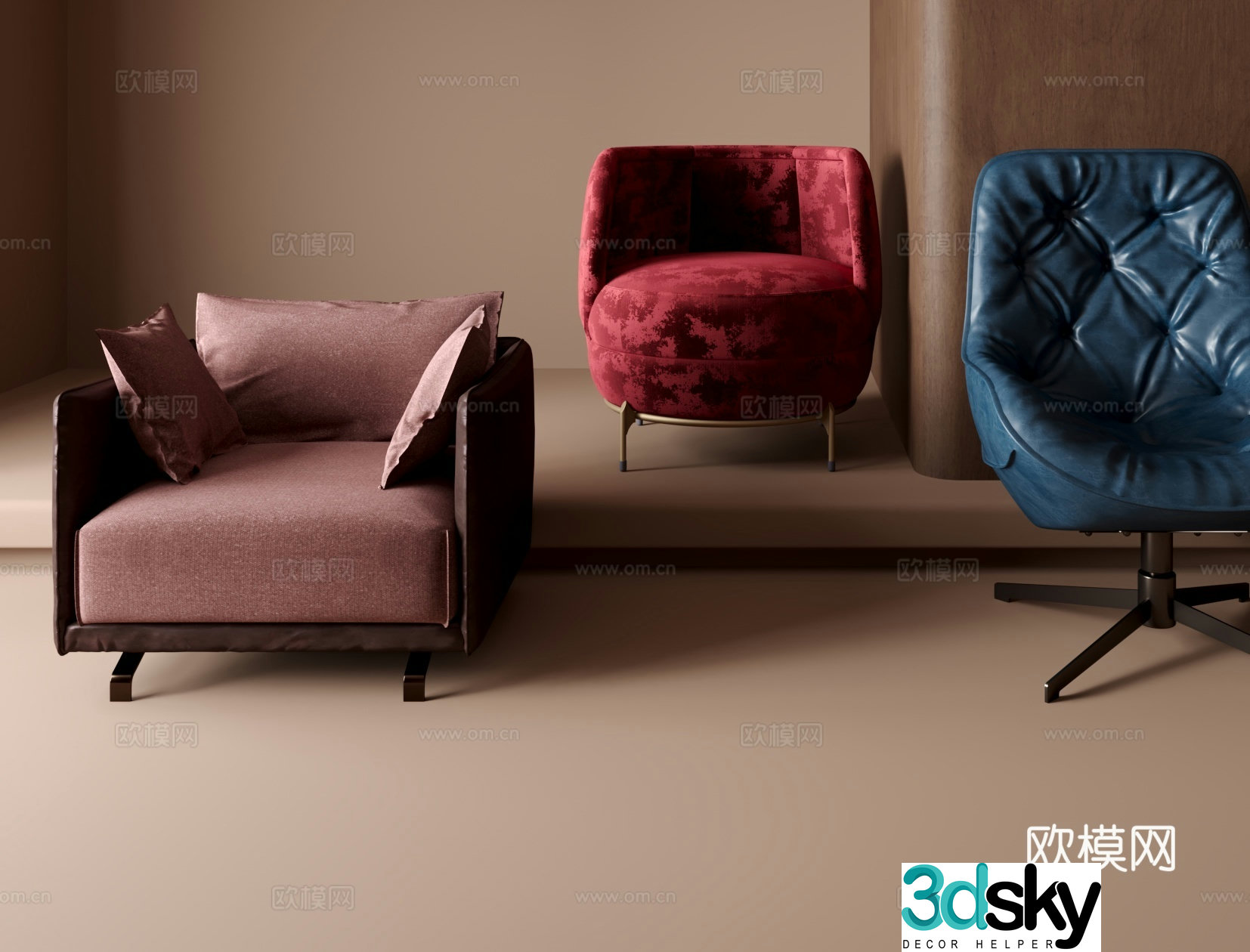 Single sofa 3d model