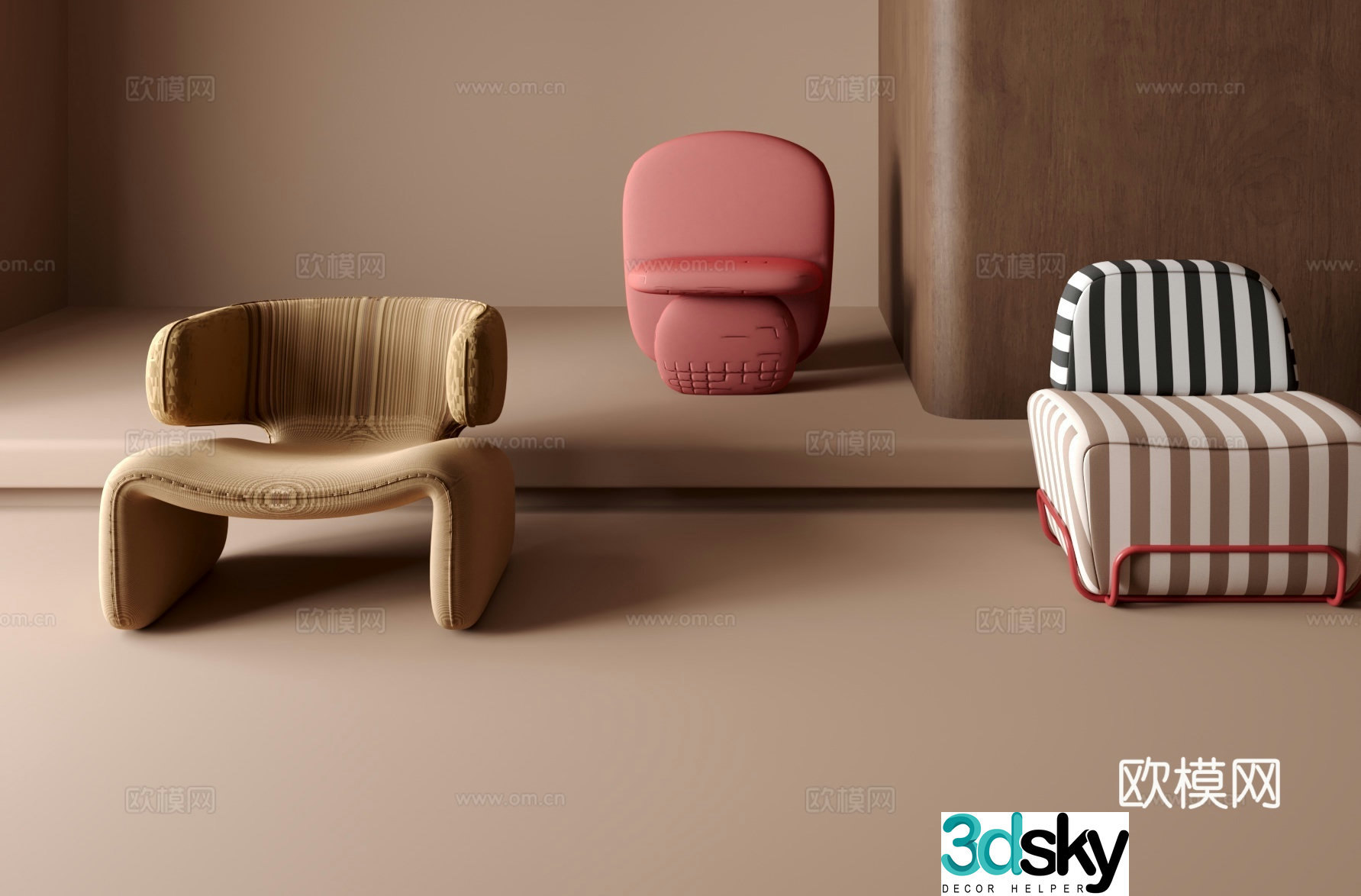 Single sofa 3d model