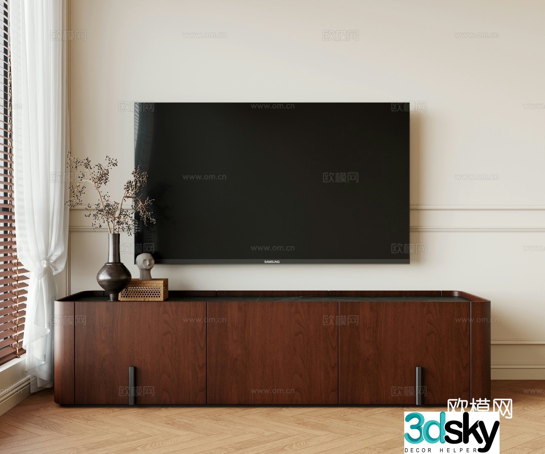 Medieval style TV cabinet 3D model