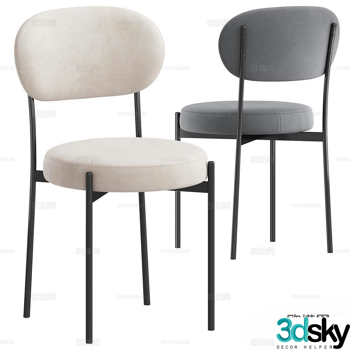 Inmyroom single chair dining chair tea chair desk chair 3d model