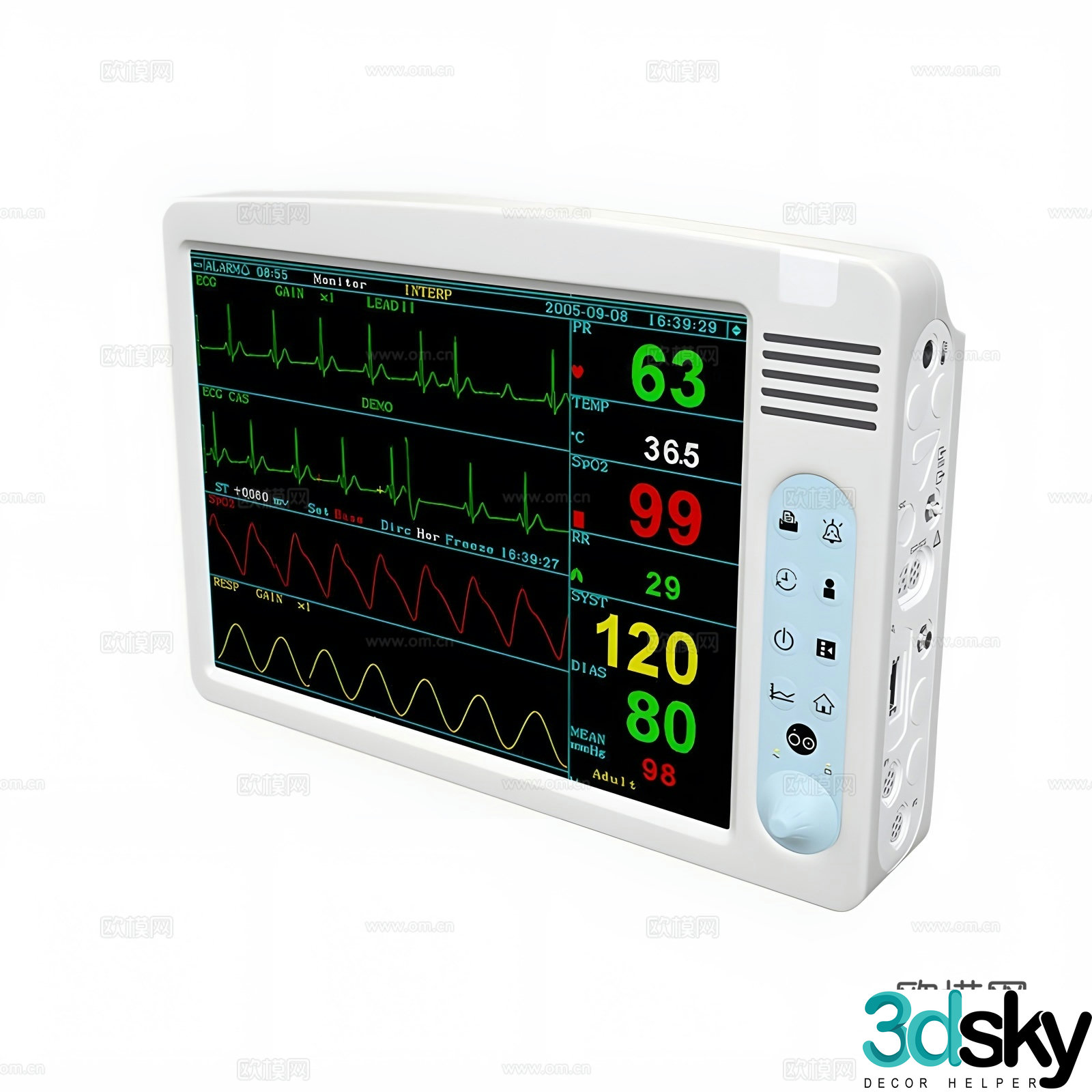 medical device patient monitoring 3d model