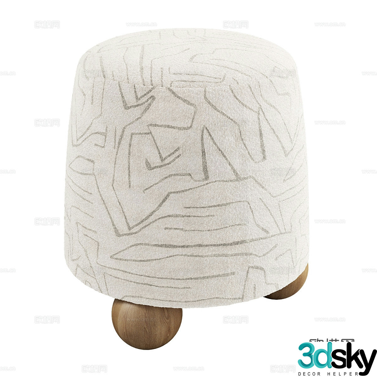 Nordic stool sofa stool low stool 3d model