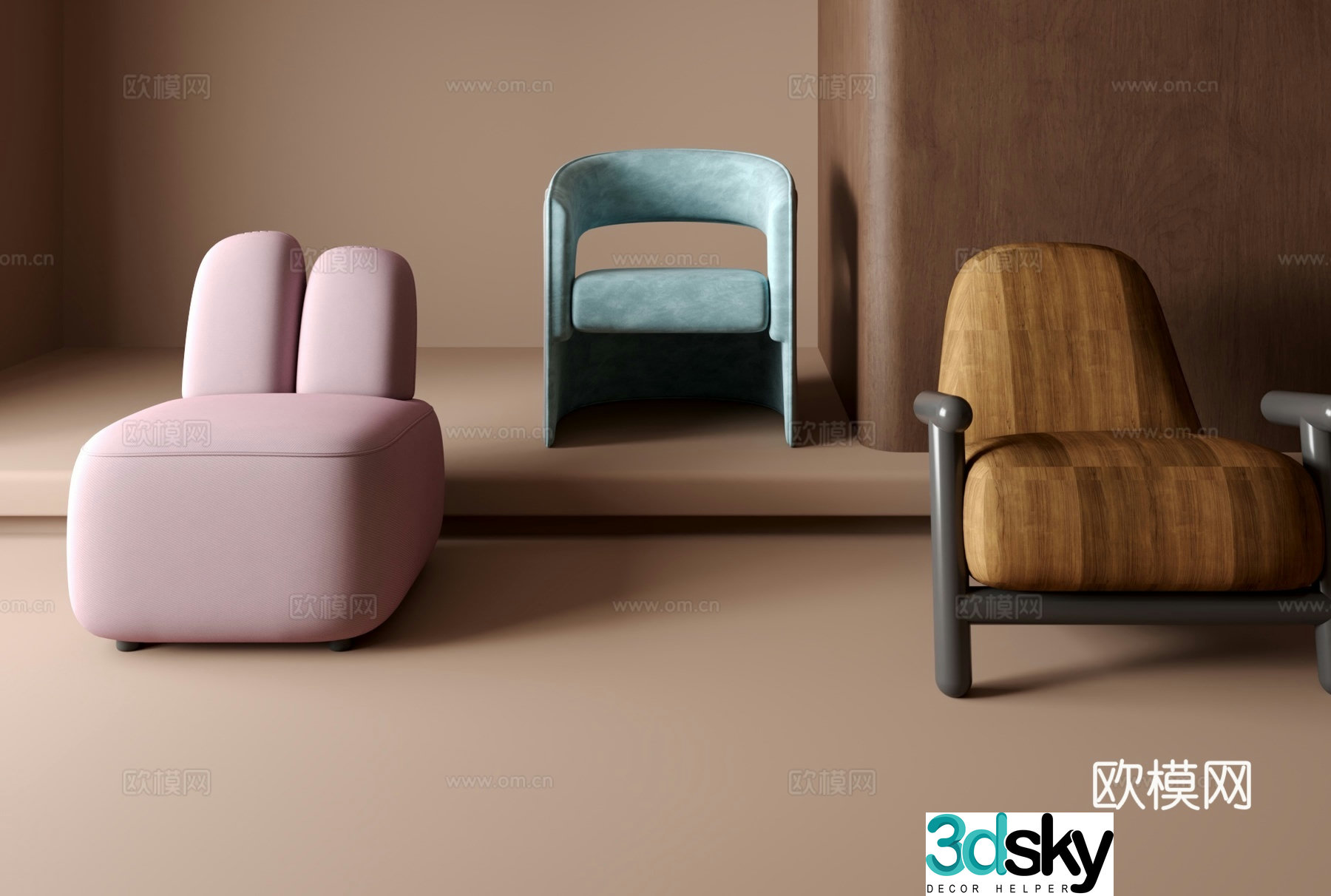 Single sofa 3d model