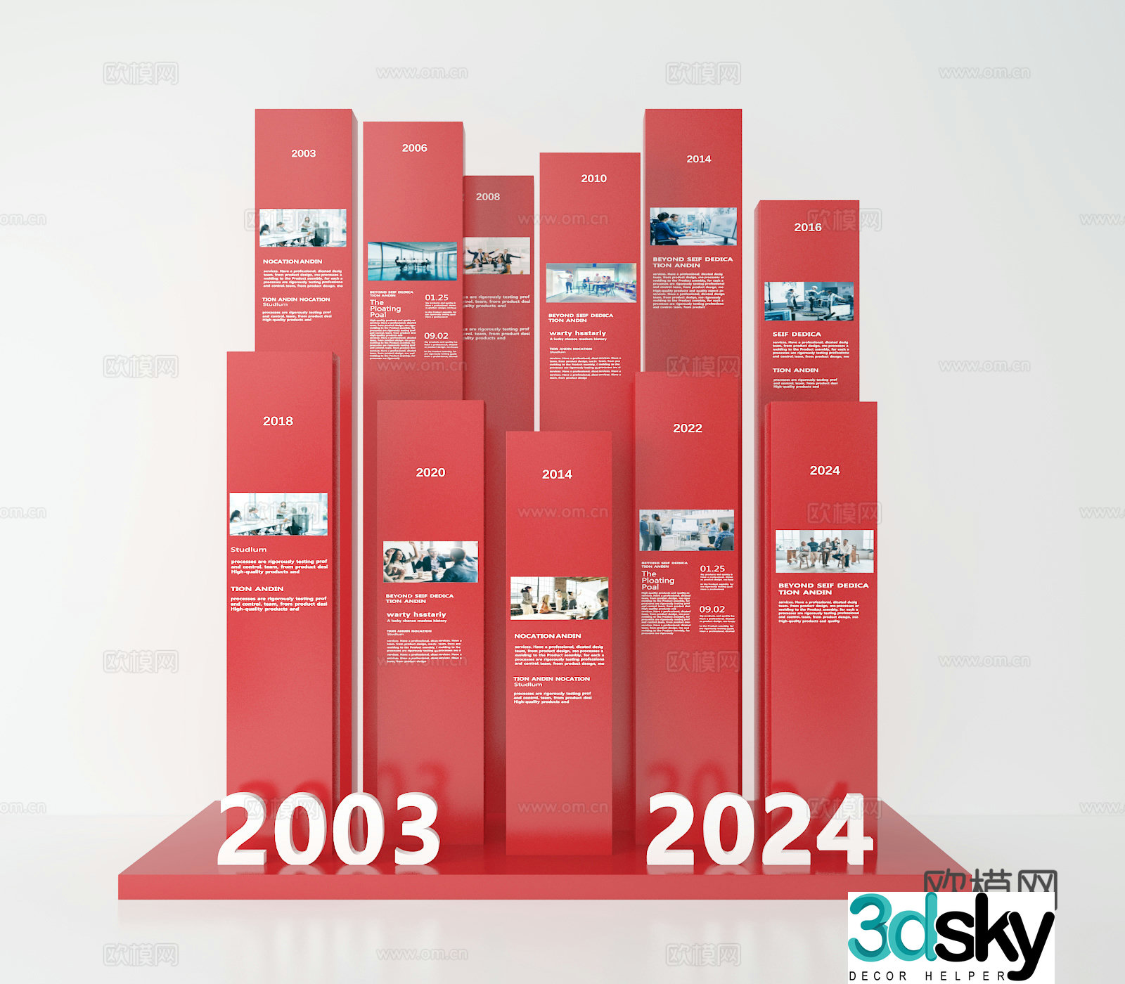Corporate culture wall 3D model