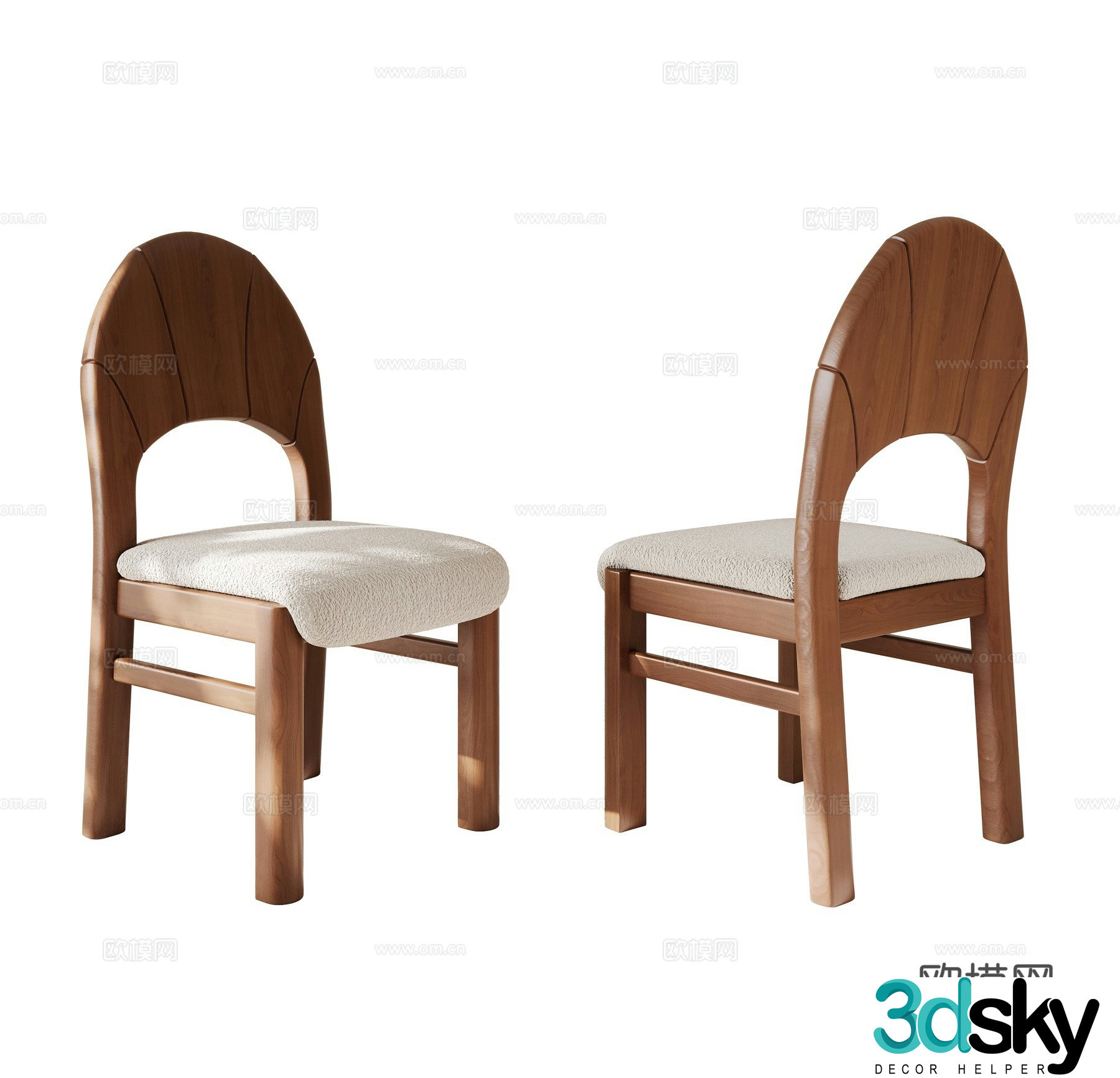 Medieval style chair dining chair 3d model