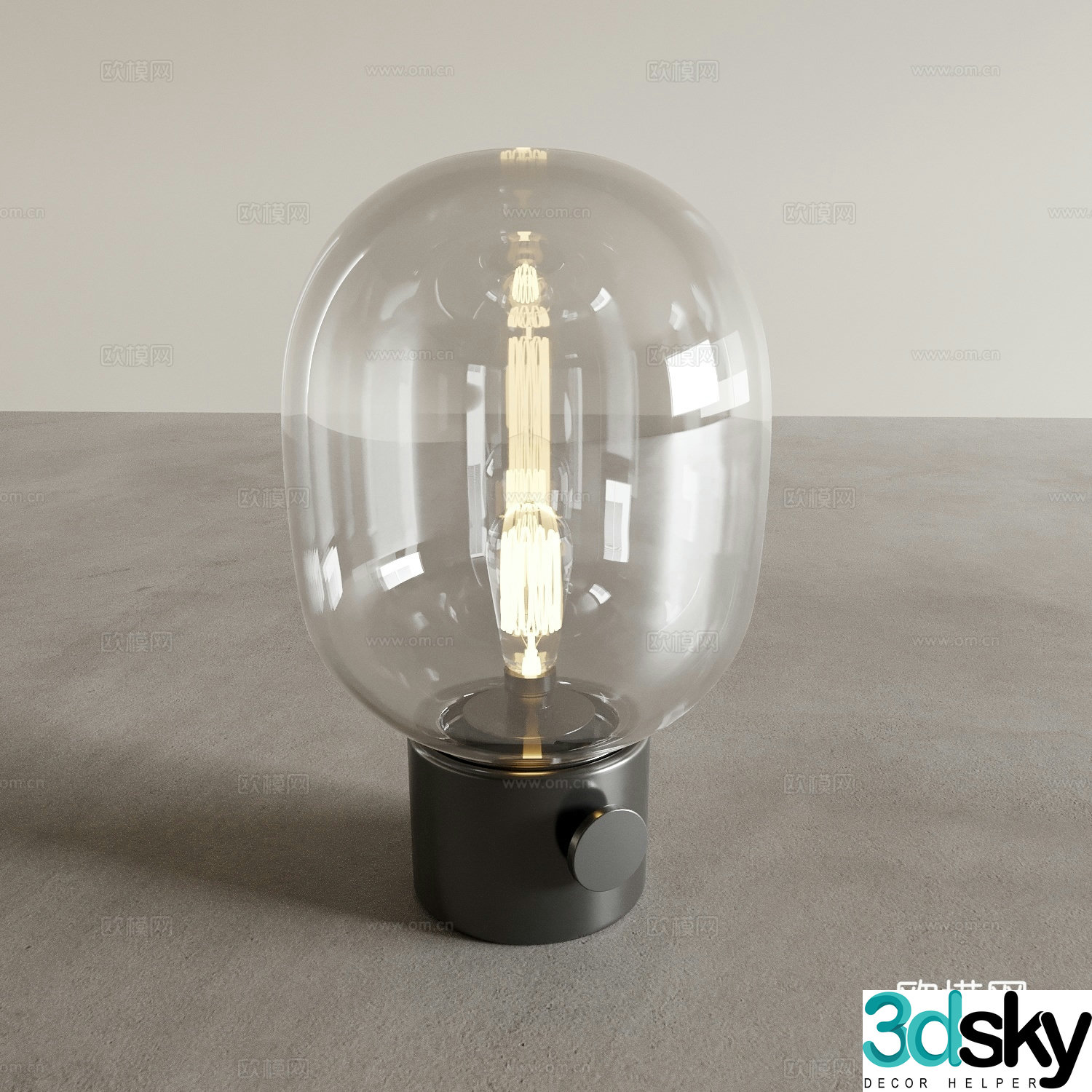 Glass table lamp 3d model