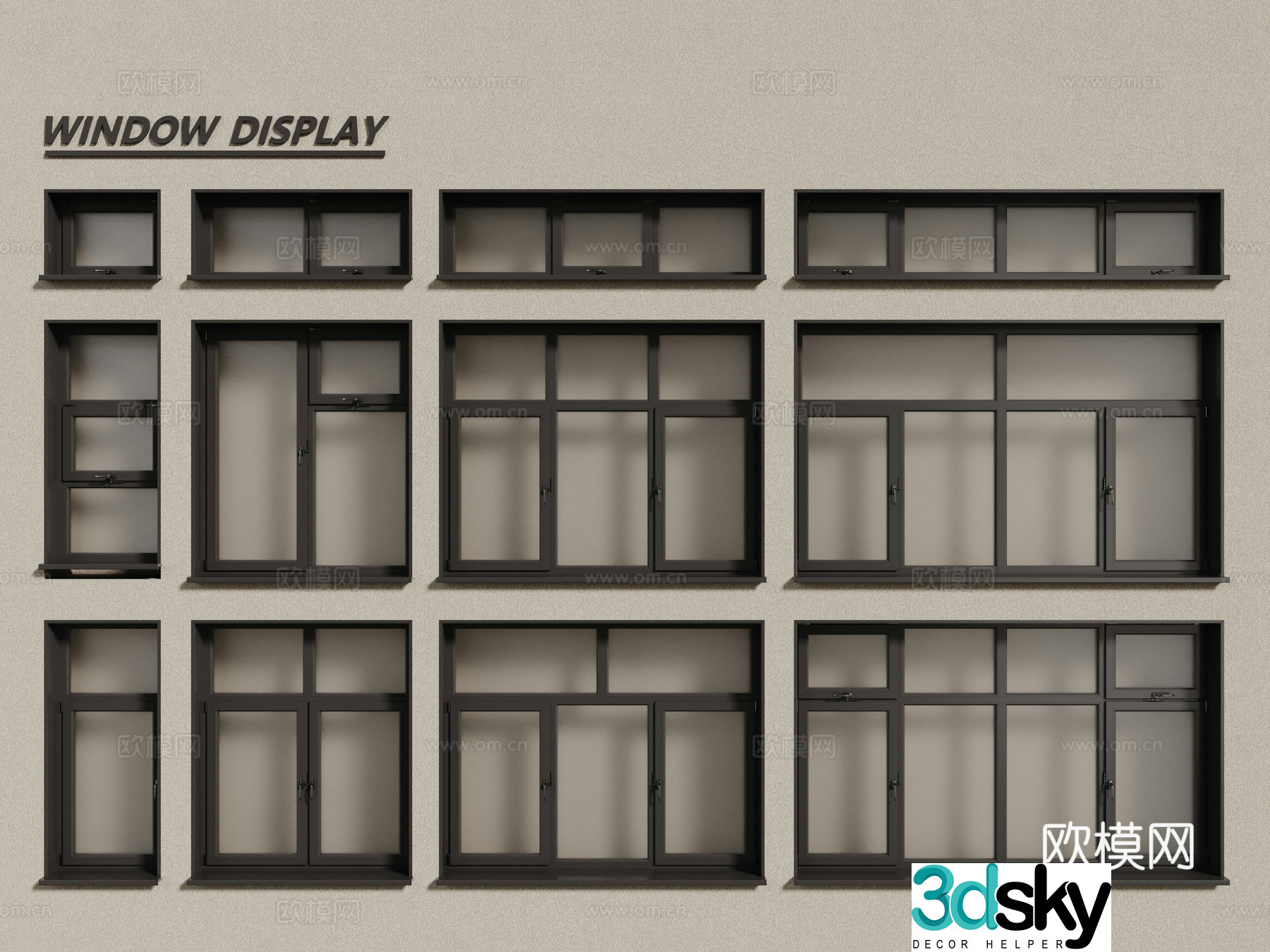 Modern windows aluminum alloy windows casement windows floor-to-ceiling windows 3d model