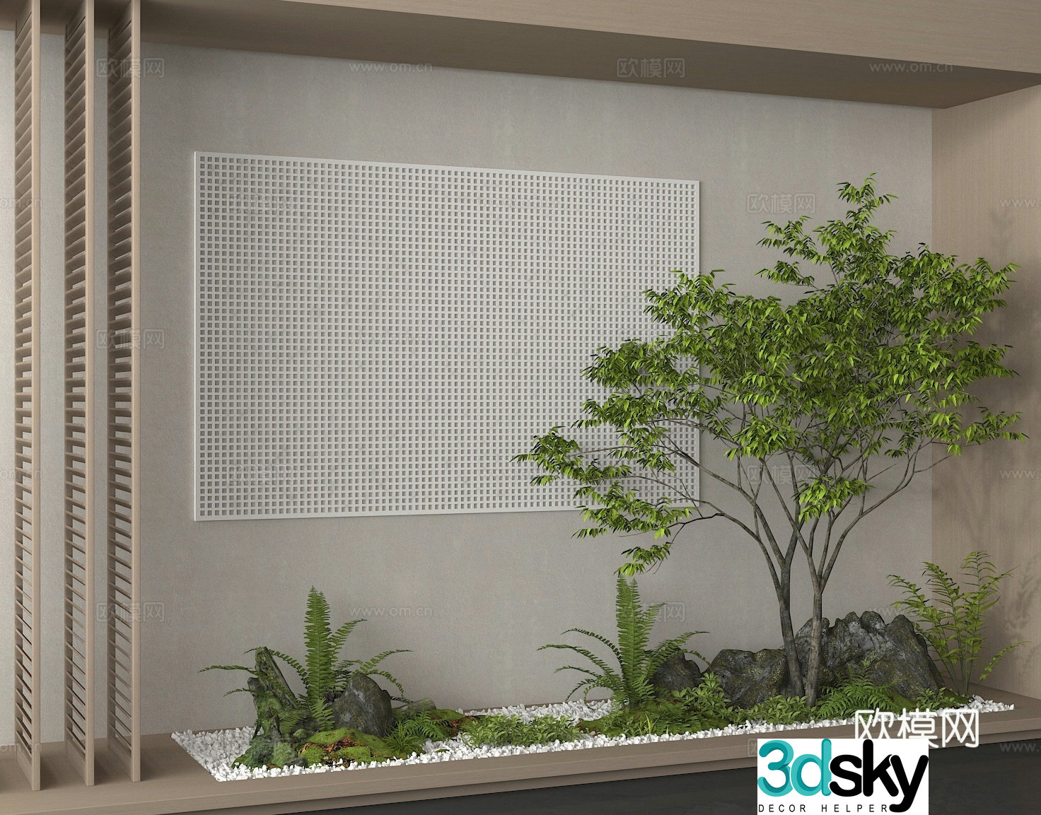 Courtyard sketch plant landscape plant landscaping 3D model