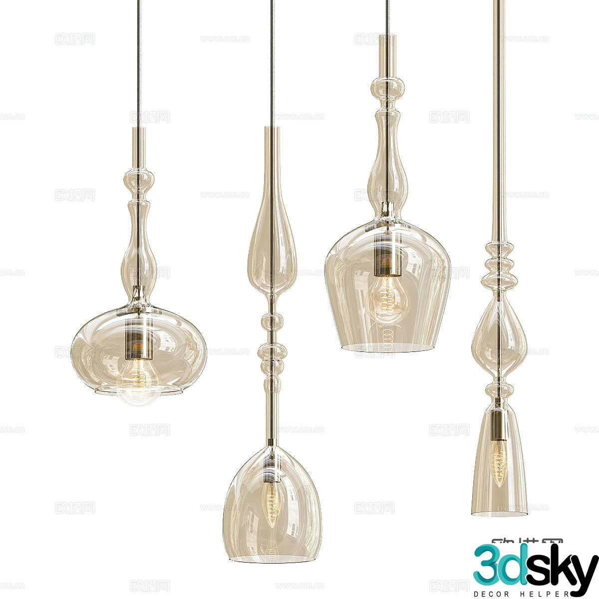 glass chandelier 3d model