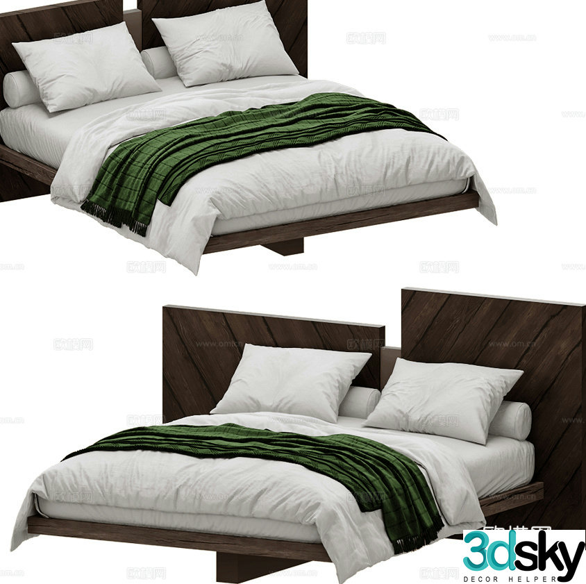 Double bed 3d model