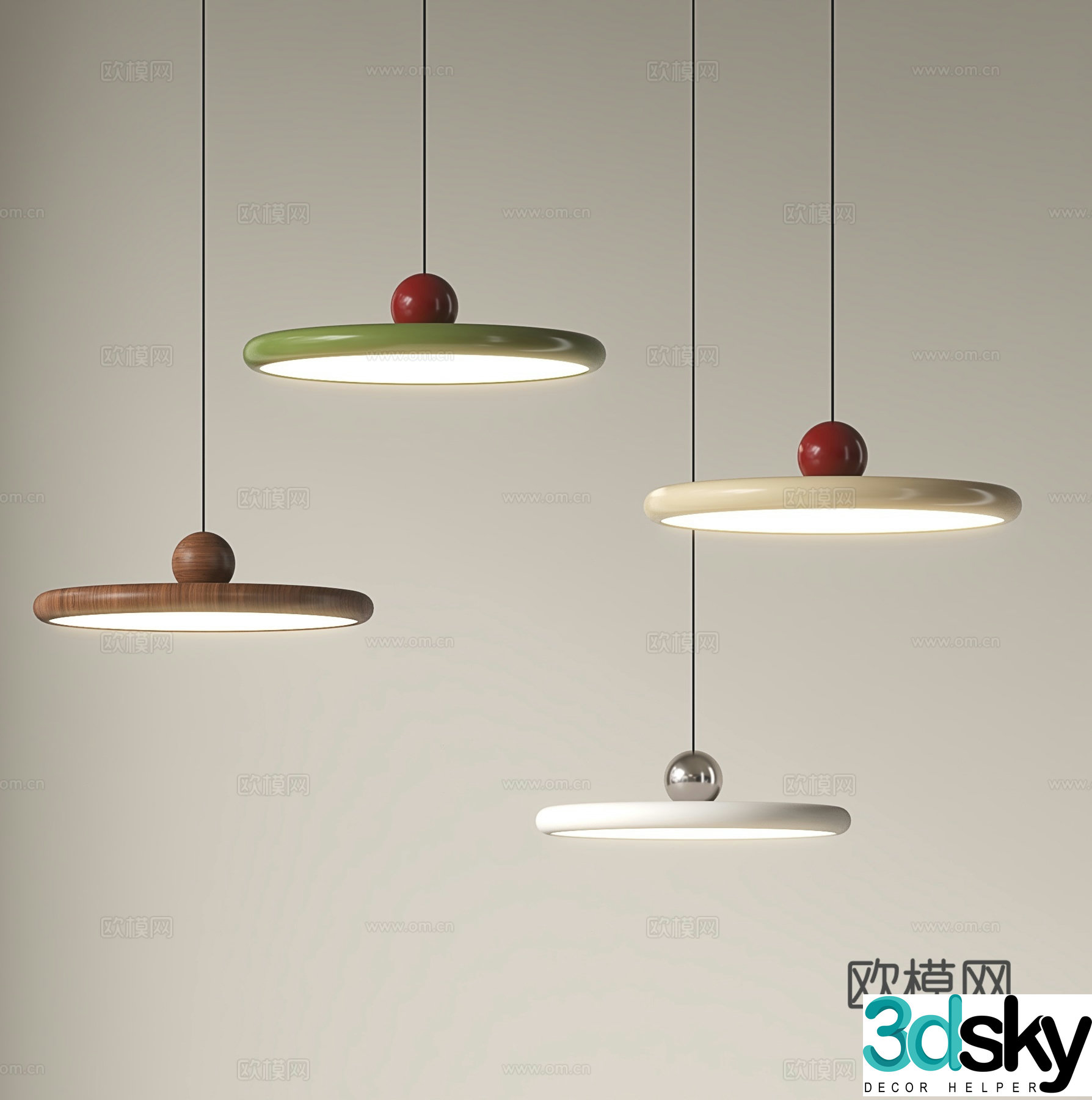 Retro chandelier UFO chandelier restaurant chandelier 3d model