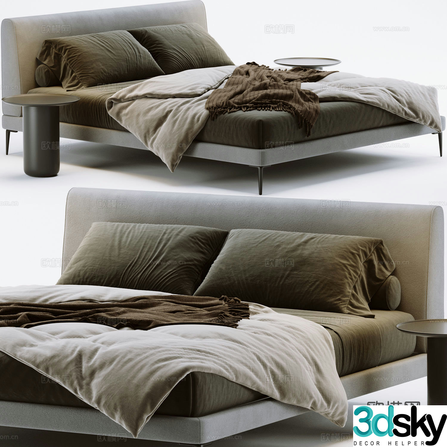 Double bed 3d model