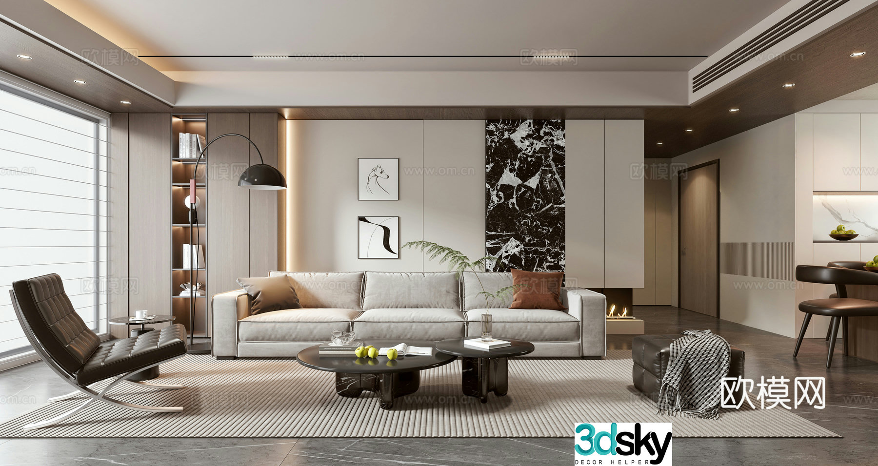 Modern living room 3d model