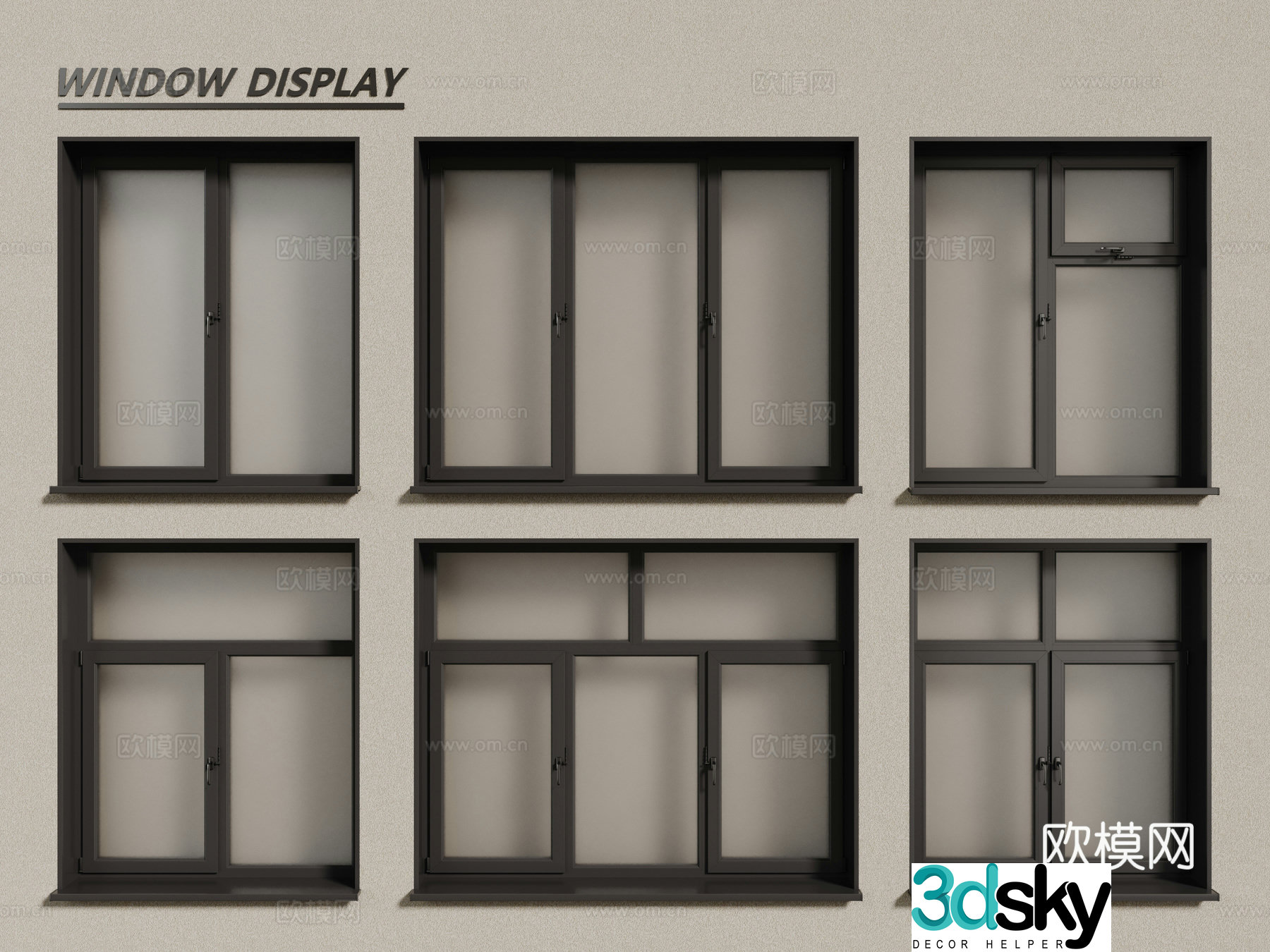 Modern windows aluminum alloy windows casement windows floor-to-ceiling windows 3d model