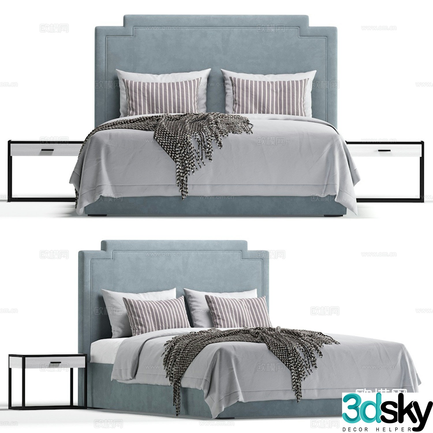 Double bed 3d model