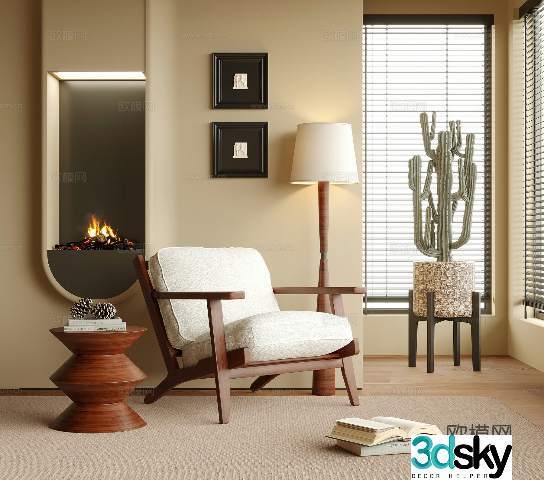 Medieval style chair leisure chair 3d model