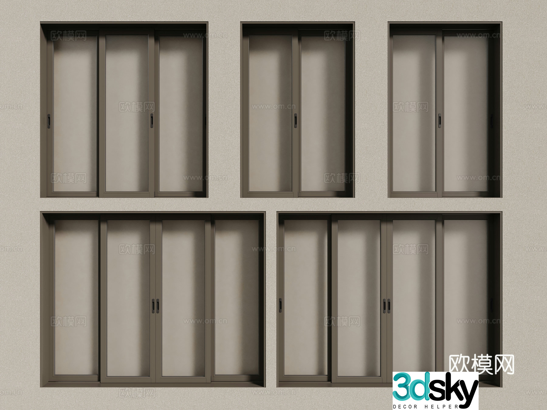 Modern windows aluminum alloy windows casement windows floor-to-ceiling windows 3d model