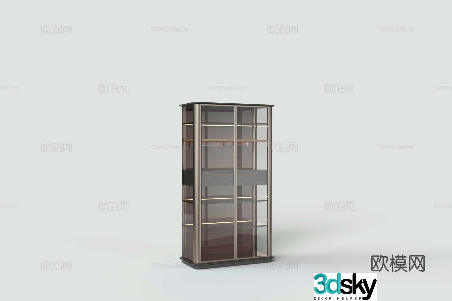 Modern glass wine cabinet 3d model