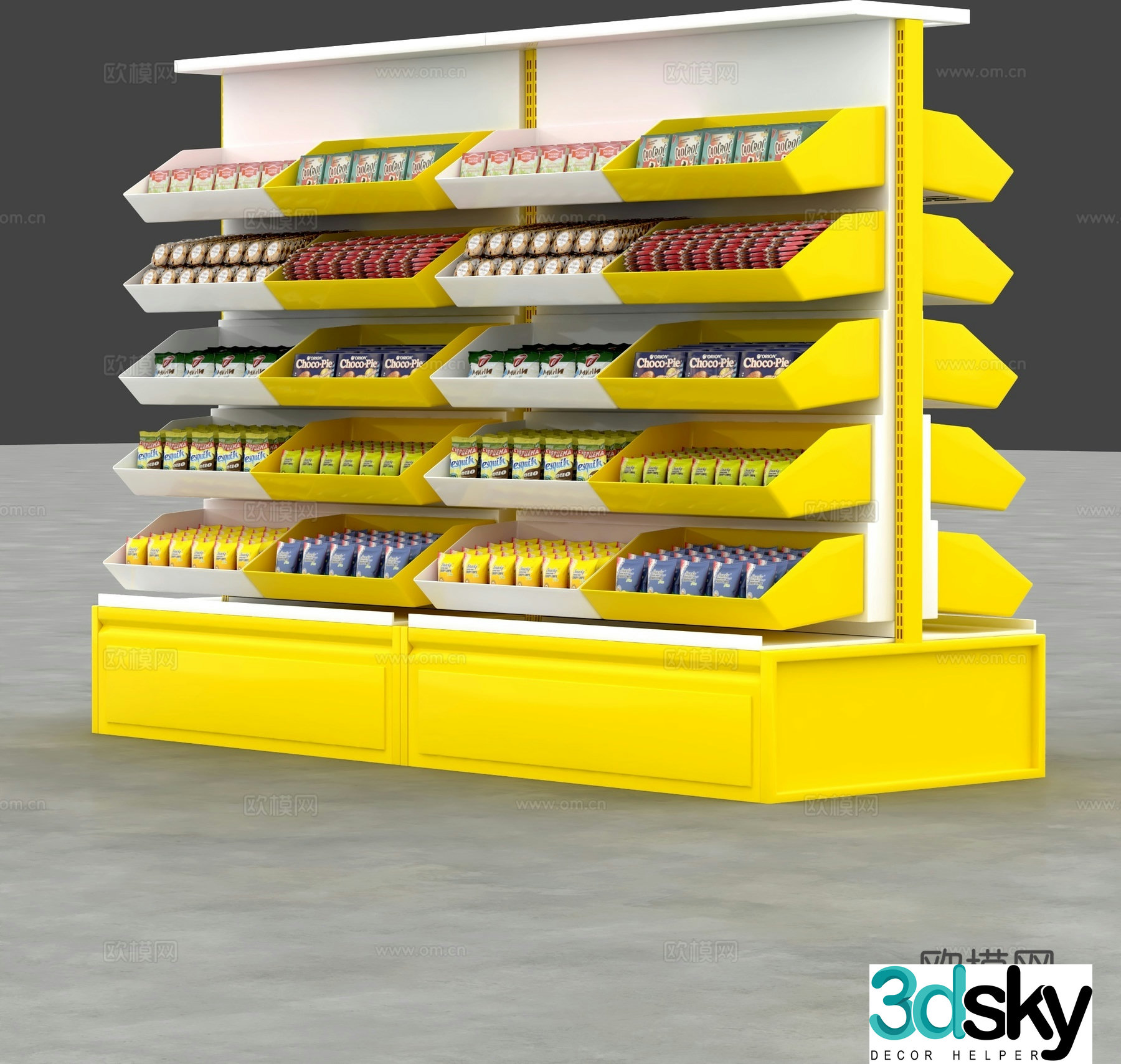 Shelf snack container display rack 3d model