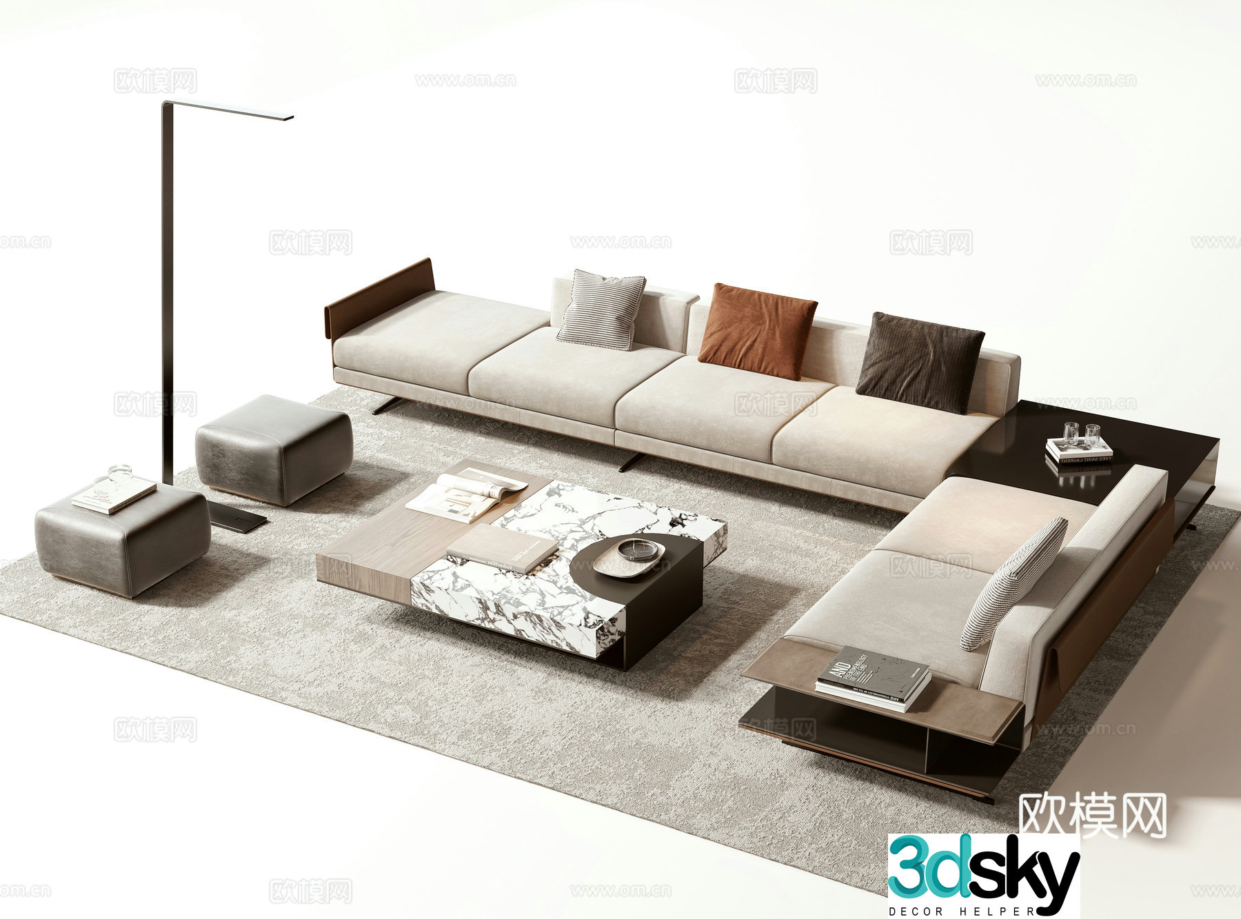 Modern sectional sofa 3d model