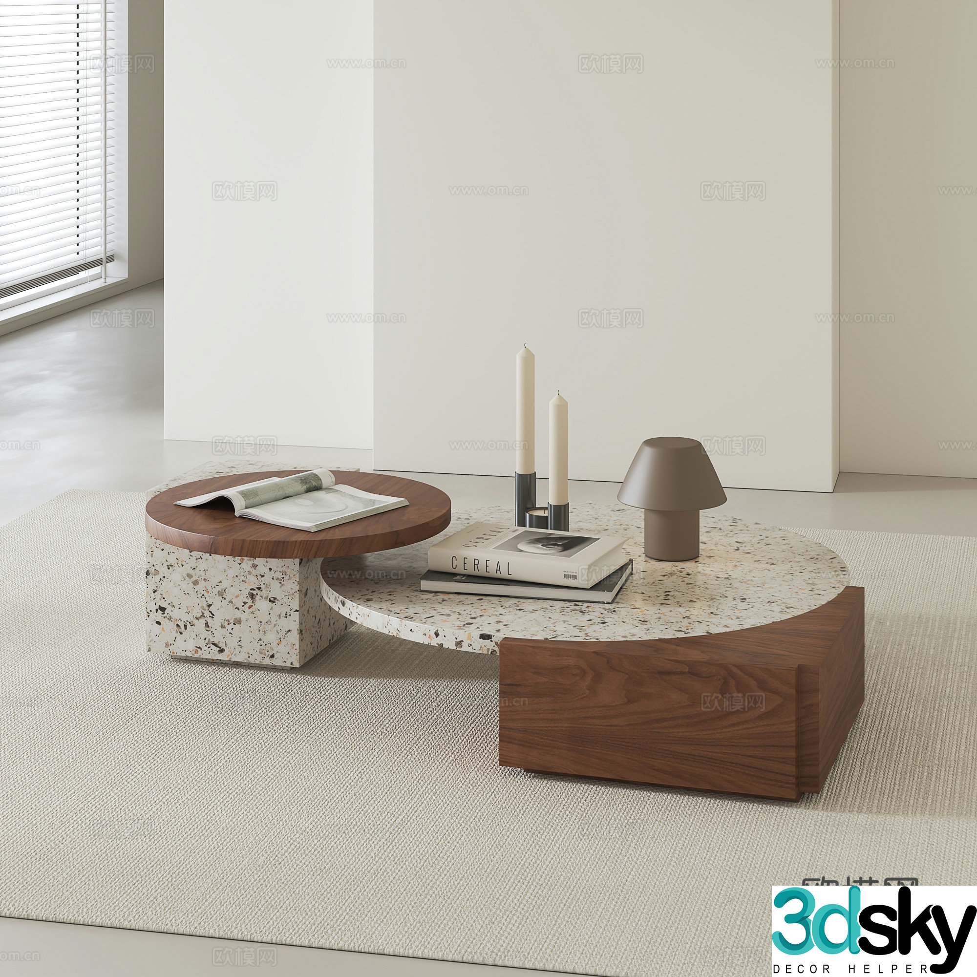 Medieval style mother-in-law coffee table 3D model