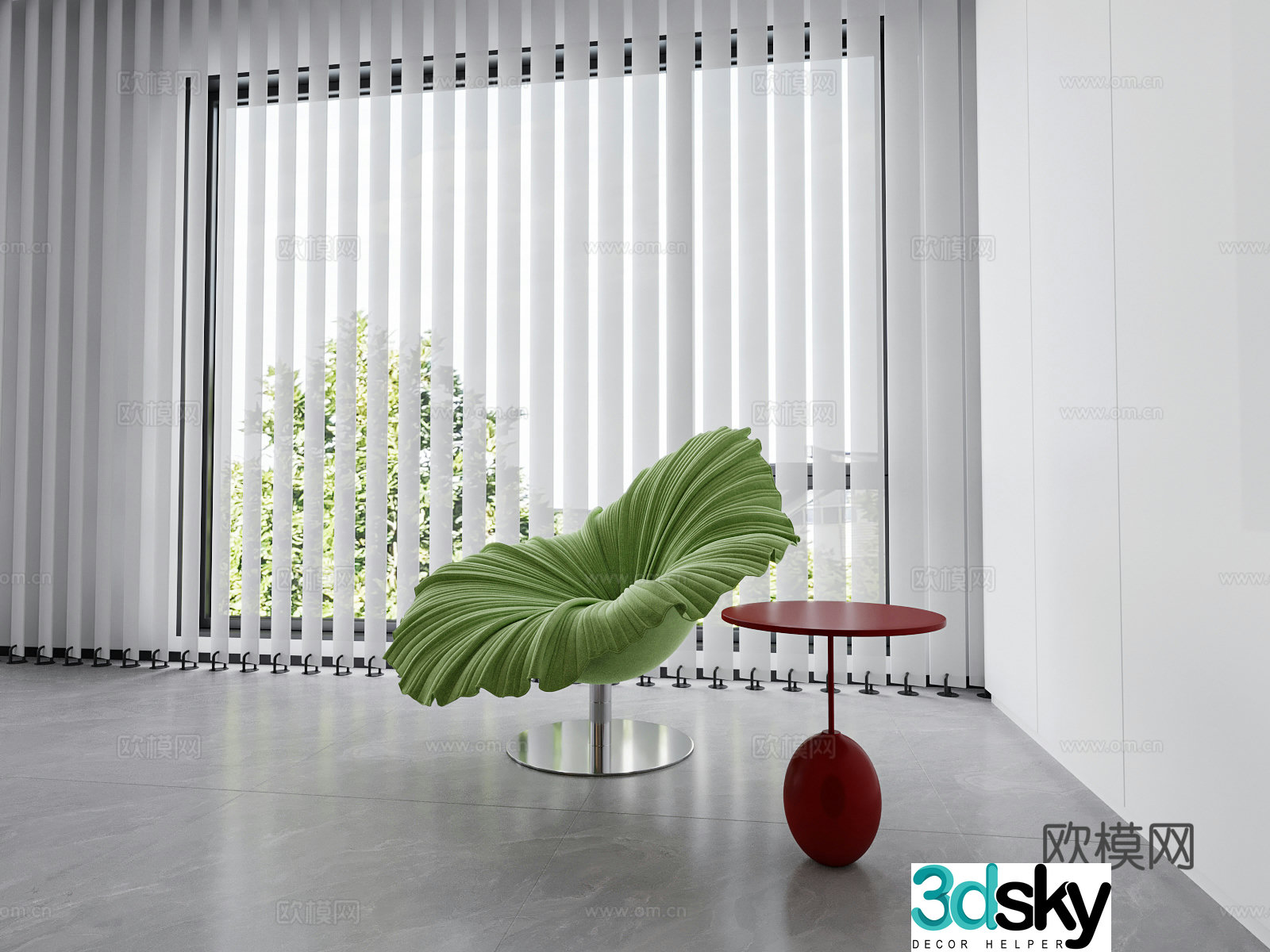 Petal chair lotus leaf chair stainless steel chair leisure chair 3d model
