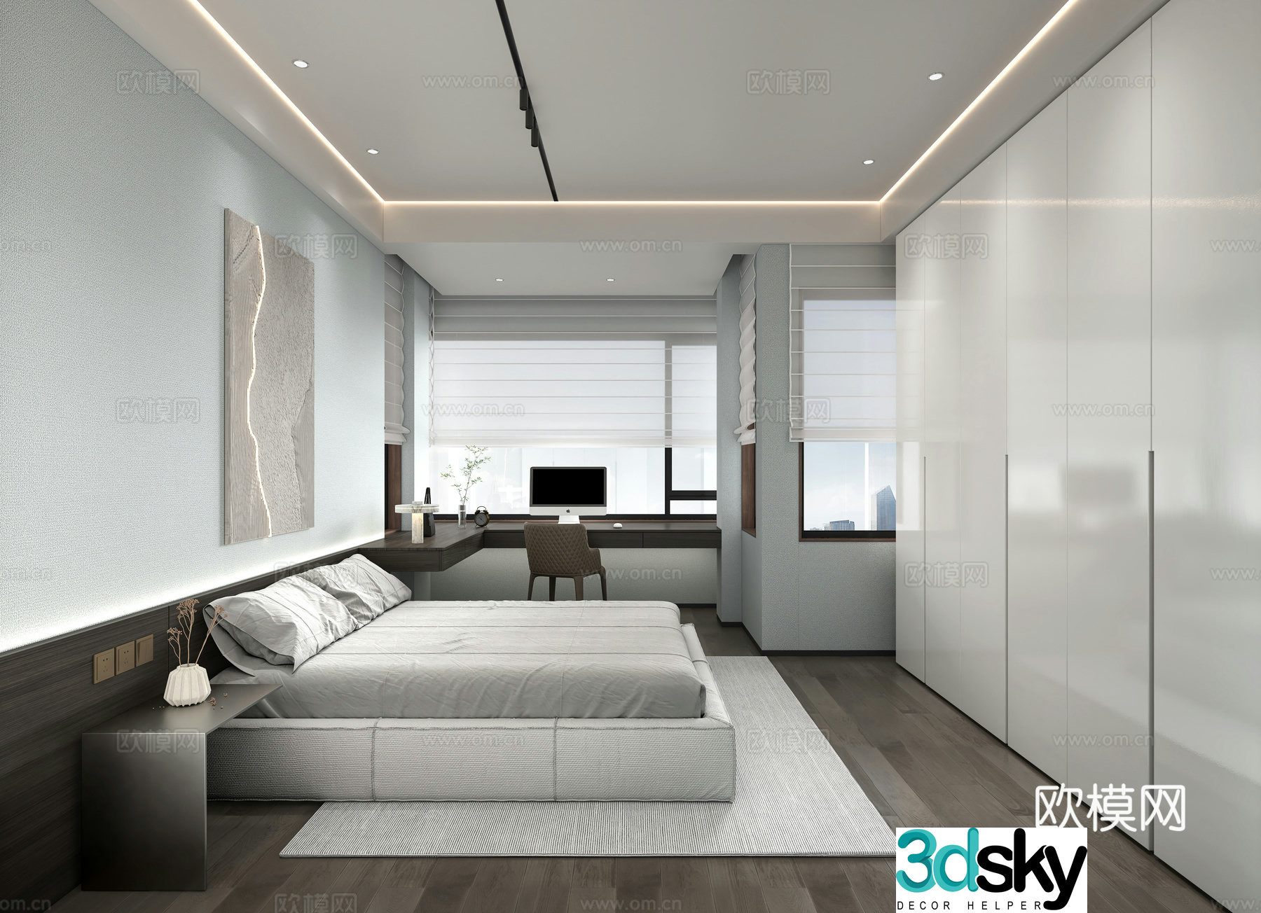 Modern bedroom master bedroom 3d model