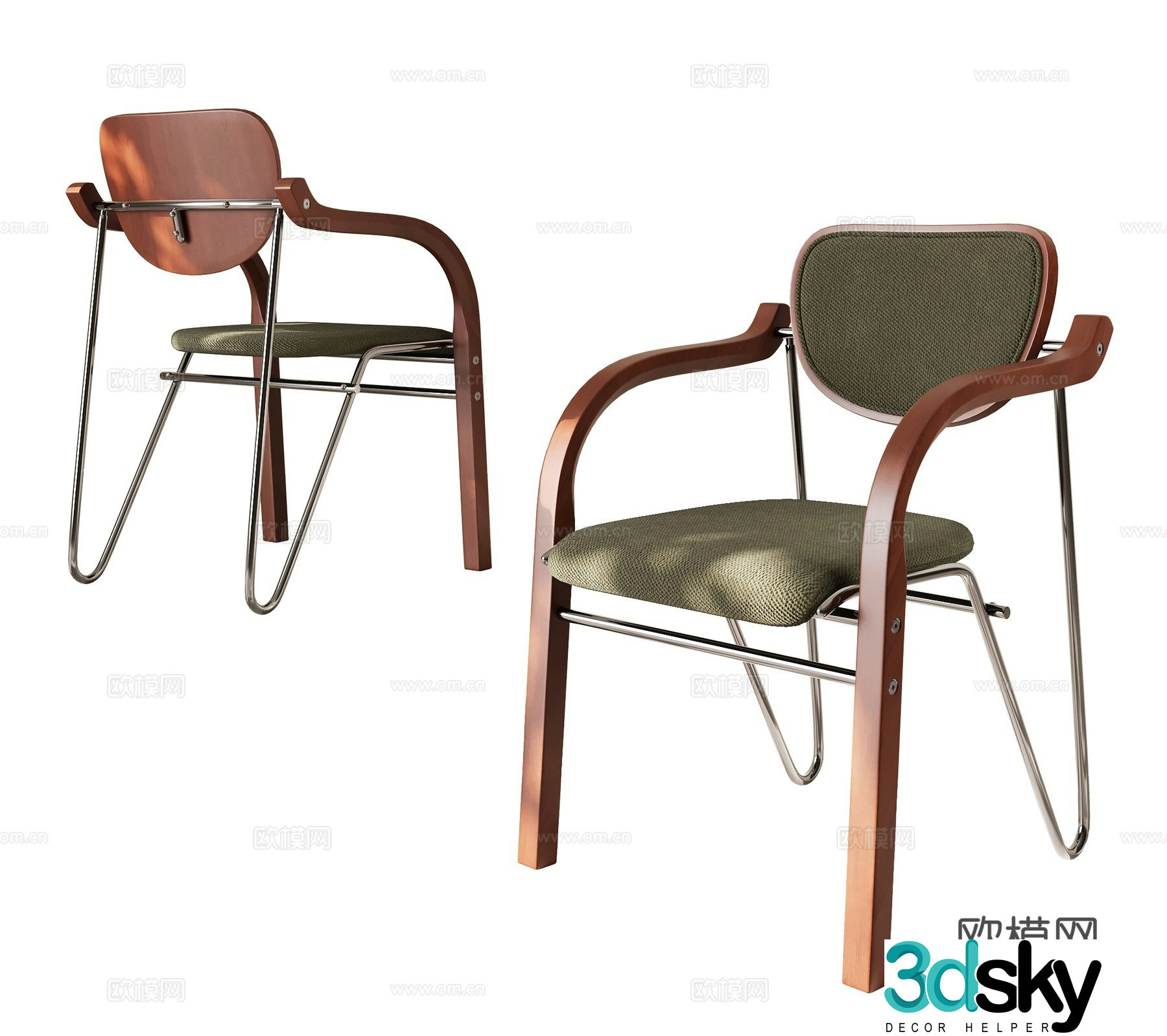 Medieval style chair dining chair 3d model