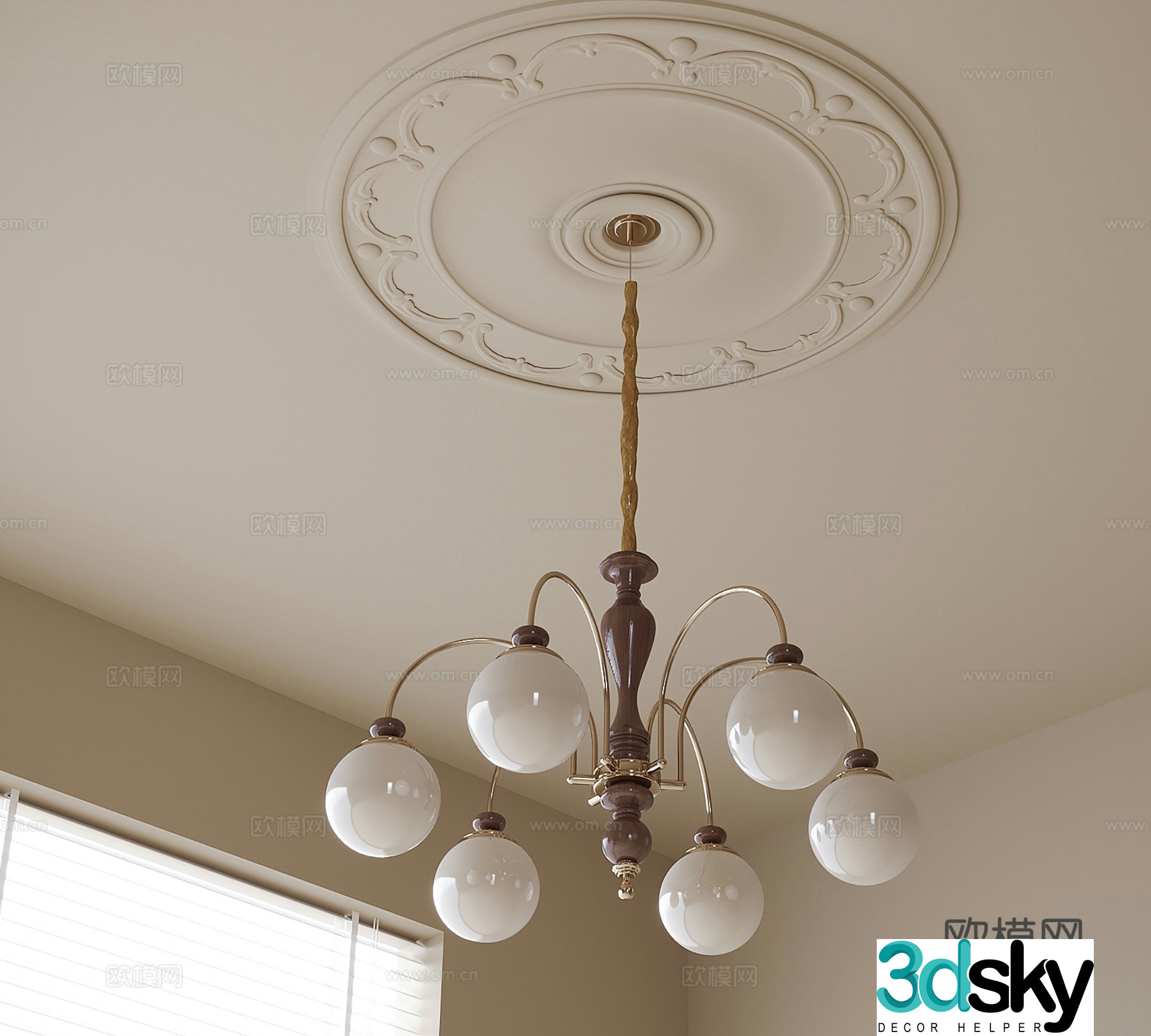 French chandelier hall chandelier 3d model