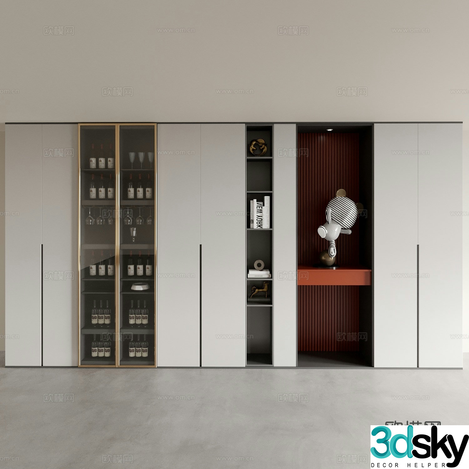 Modern wine cabinet 3d model