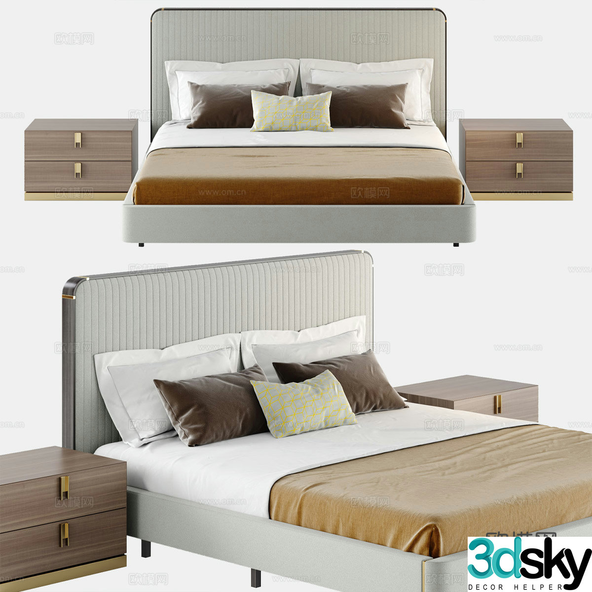 Double bed 3d model