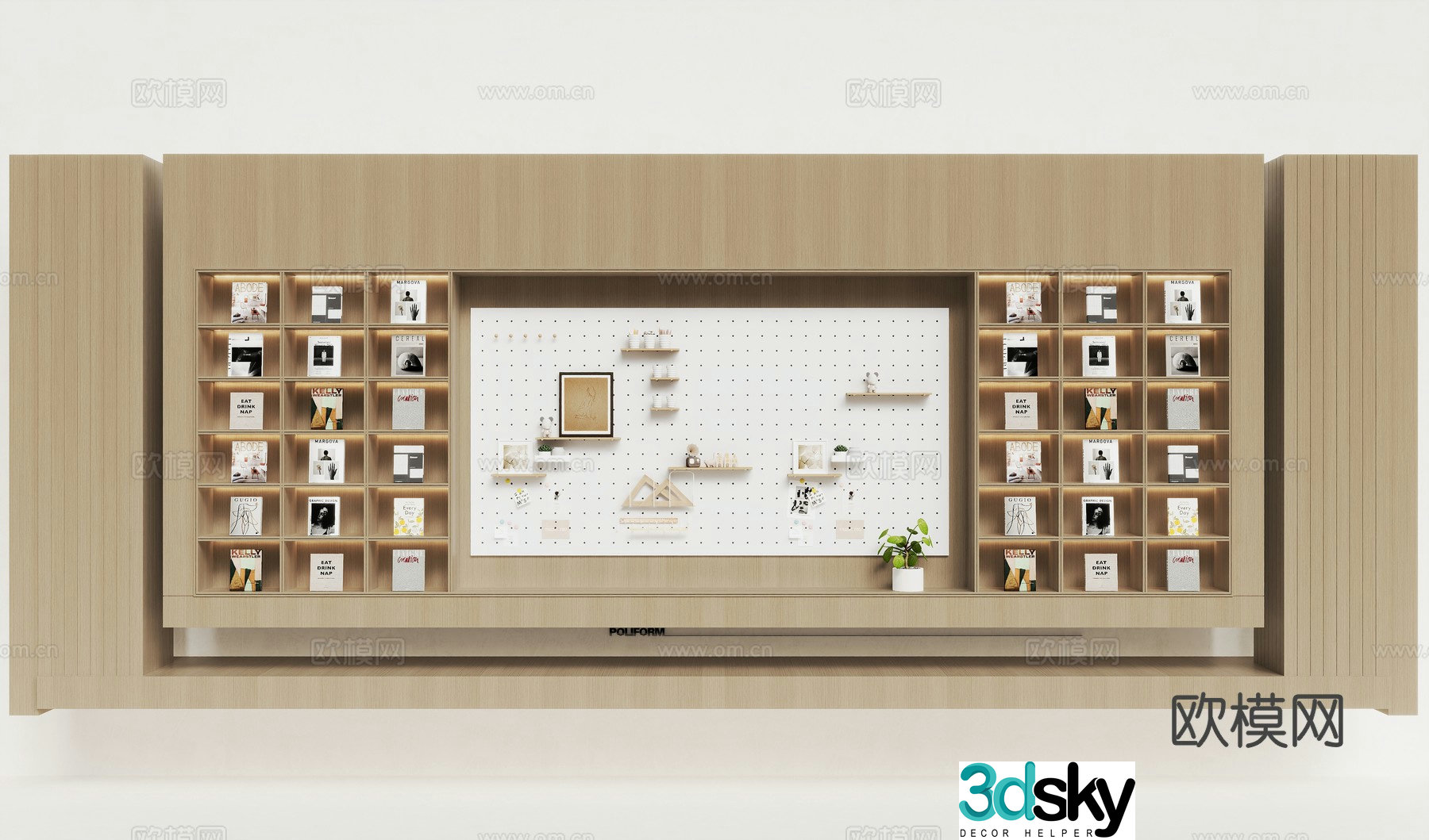 Modern sofa background wall 3d model